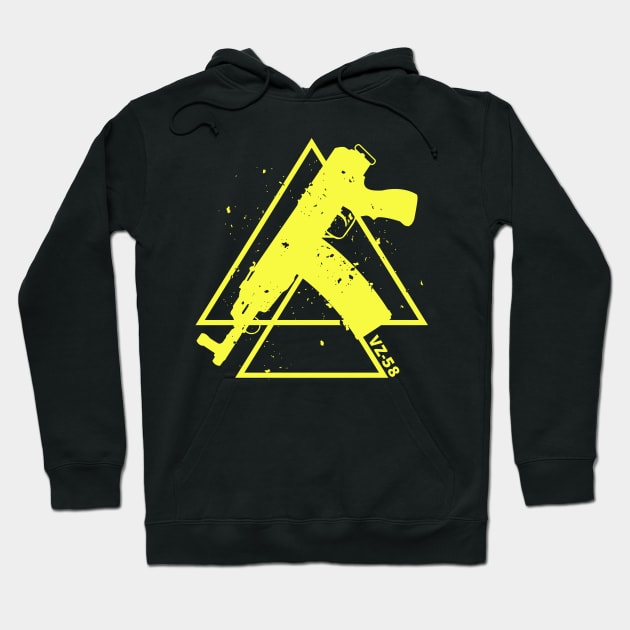 Yellow Triangles Assault rifle VZ-58 Hoodie by YujiVI